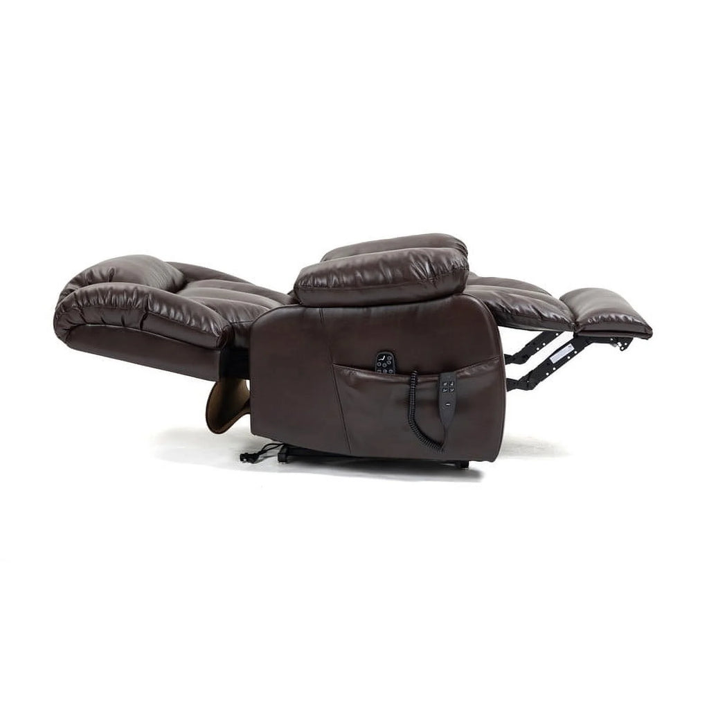 Deep Brown Leather Power Lift Recliner Chair with 8-Point Vibration Massage Lumbar Heating J898624