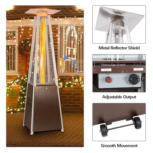 Bronze 48000 BTU Propane Patio Heater with Wheels and Cover X7707