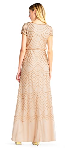 Short Sleeve Blouson Beaded Gown C9738