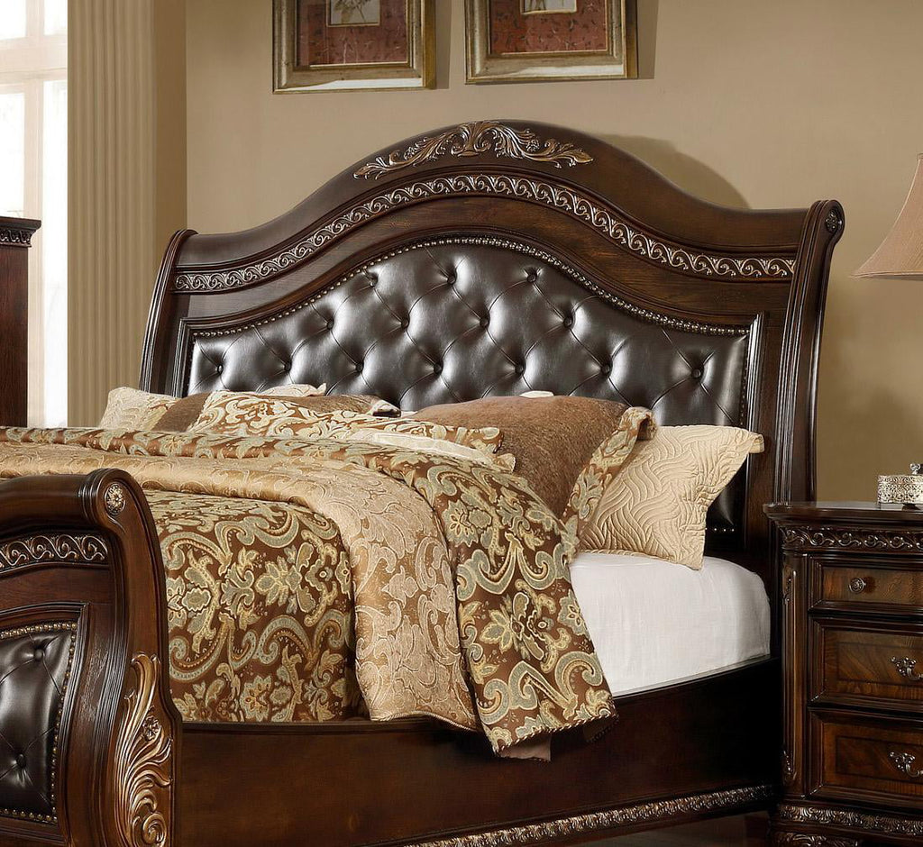 King Size Leather Headboard Bedroom Set 3Pcs Y754