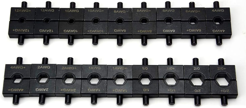 Hydraulic Electrical Cable Crimper Kit with 18 Die Sets 12 AWG - 00 (2/0) 5 US TON K939219