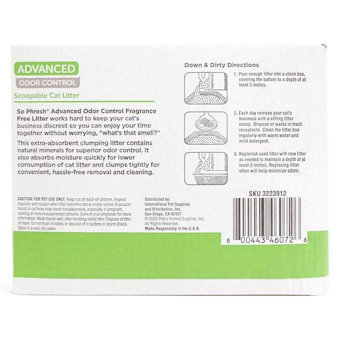 Advanced Odor Control Scoopable Cat Litter D10841
