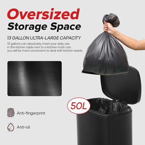White 13 Gallon Stainless Steel Step Waste Bin Q227705