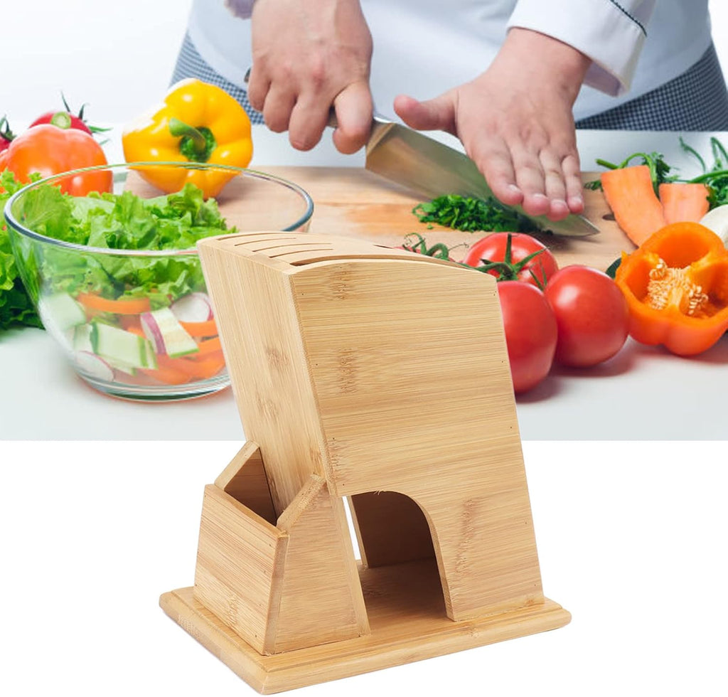 Wooden Knife Block with Non Slip Felt Mat U156