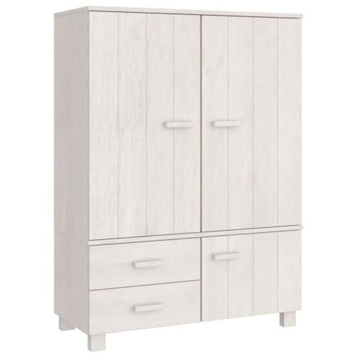 Solid Pinewood Wardrobe Dark Gray R367017