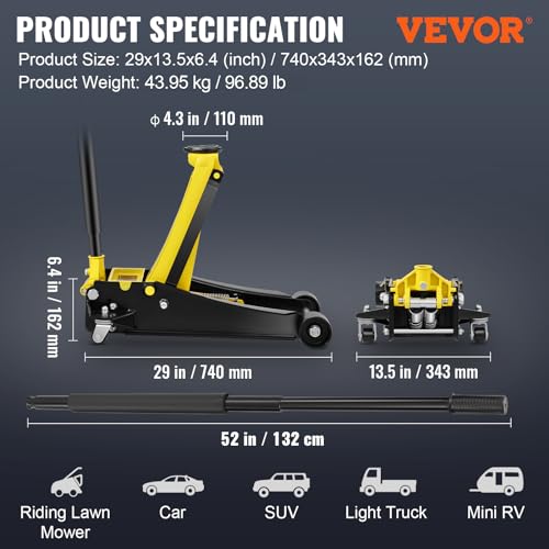4 Ton Low Profile Steel Floor Jack H92091