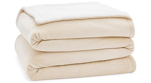 King Brown Plush Reversible Bed Blanket I8789