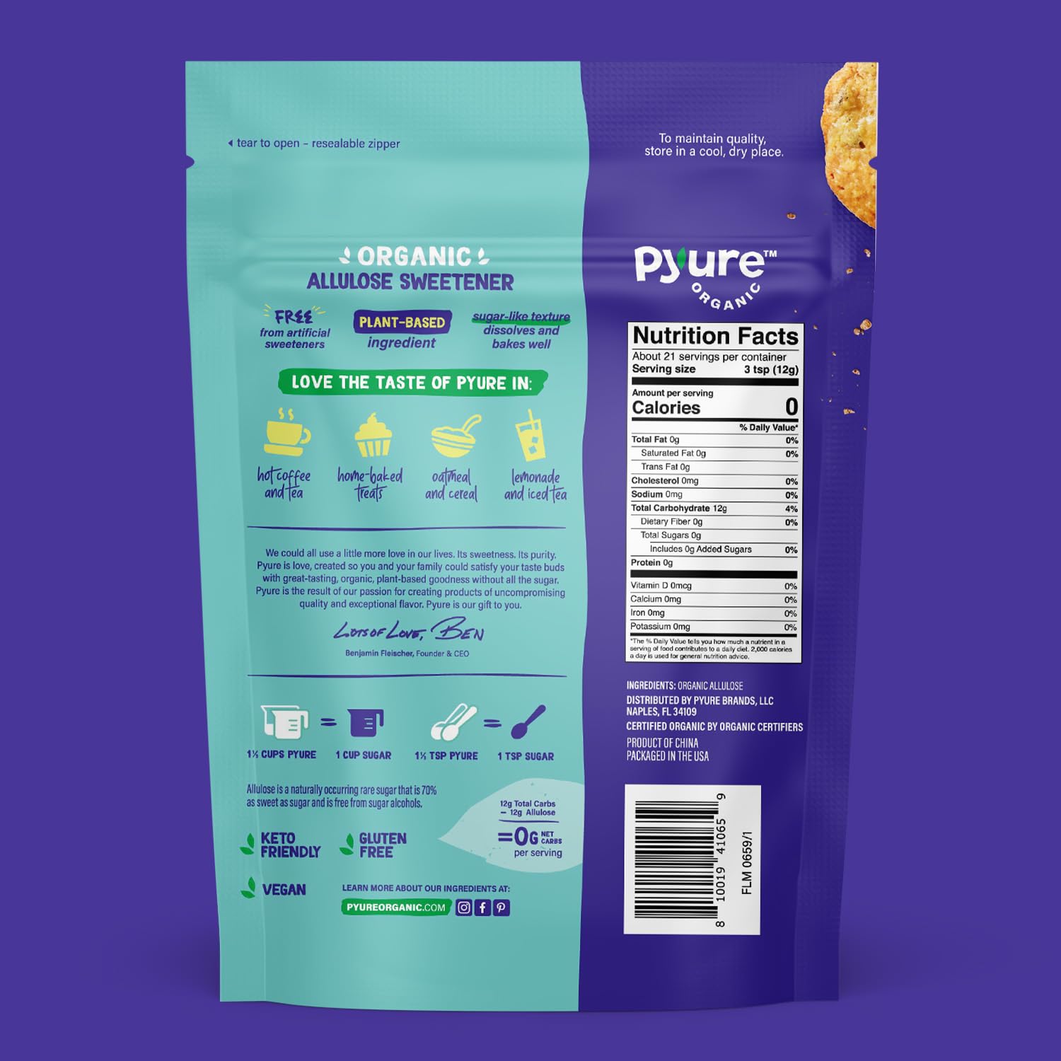 Organic Allulose Sweetener 9 oz F176761
