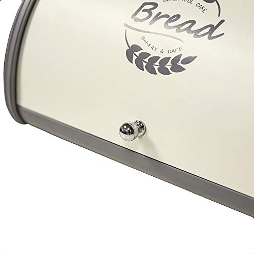 Metal Bread Box with Roll Top Lid Z2588