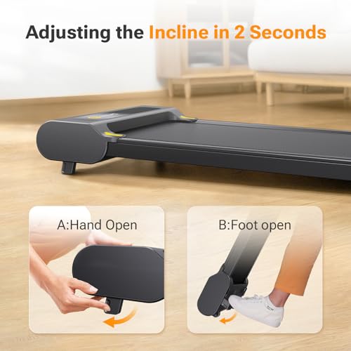 Manual Incline Under Desk Treadmill with Remote Control, LED Display B3238