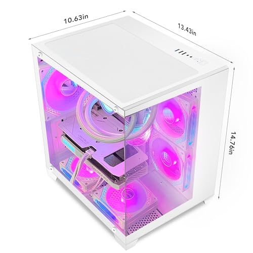 White AMD Ryzen 7 5700X RTX 4070 Super 12G 32GB DDR4 RAM 1TB M.2 PCIE SSD 1TB SATA SSD Windows 11 Pro 64-bit Desktop Computer B2871