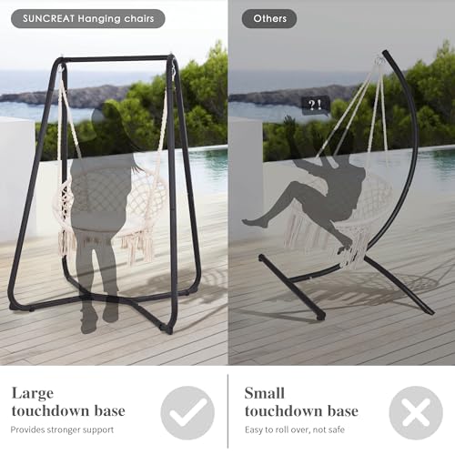 Grey Hammock Chair with Stand, 330 lbs Capacity N7736