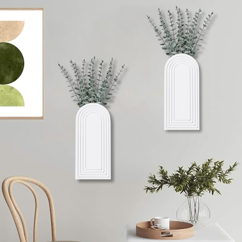 White Wood Wall Vase W642698