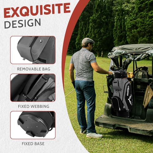 14-Way Golf Cart Bag with Full Length Divider Top and Rain Cover E783