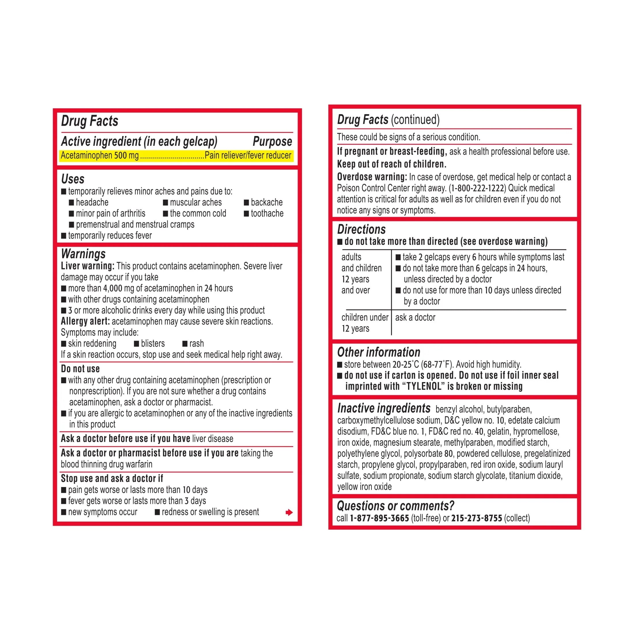 Extra Strength Acetaminophen Rapid Release Gels, 100 ct T5094