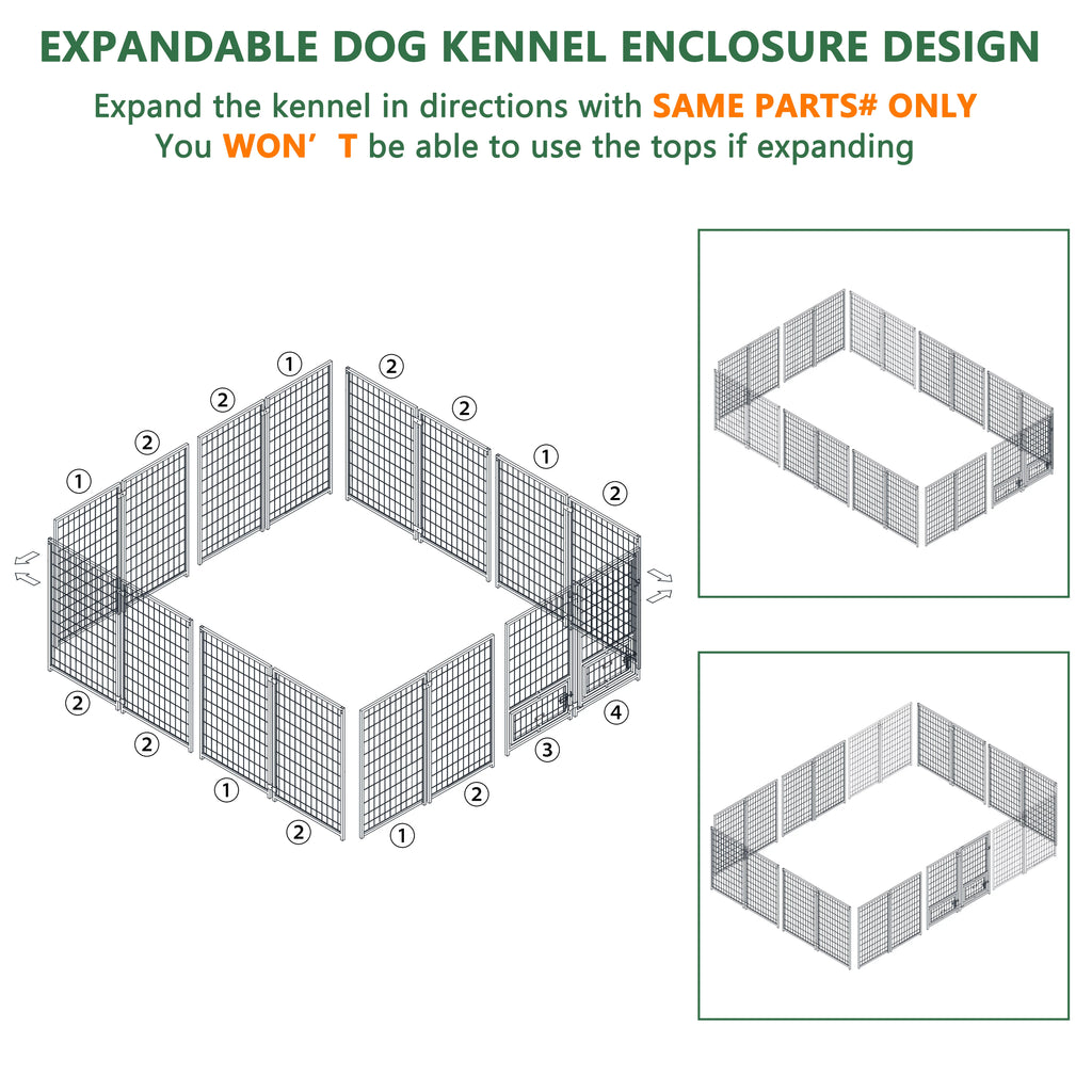 10x10 ft Outdoor Dog Kennel with Waterproof Canopy B321151