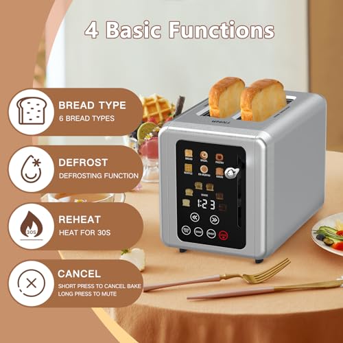 Stainless Steel 2 Slice Digital Toaster with Extra Wide Slots L3928