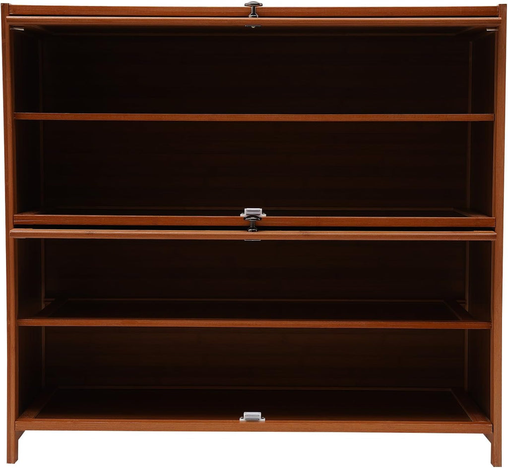 4-Tier Brown Bamboo Shoe Rack A63972