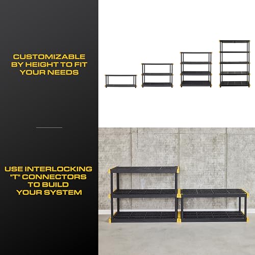 Black 5-Tier Heavy Duty Plastic Storage Shelving Unit I6005
