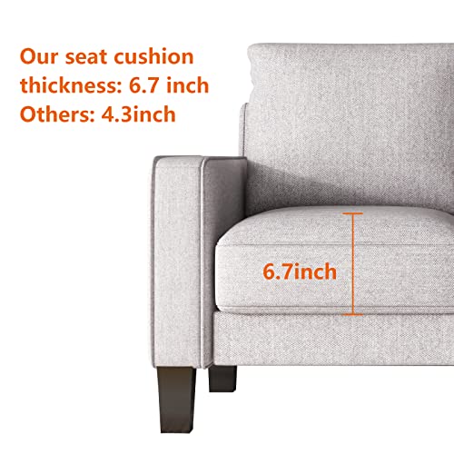 Beige 2-Seater Linen Fabric Recliner Sofa with Storage V37540