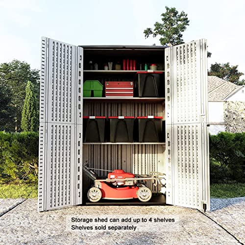 Dark Brown Resin Outdoor Storage Cabinet 52 Cu.ft D8386