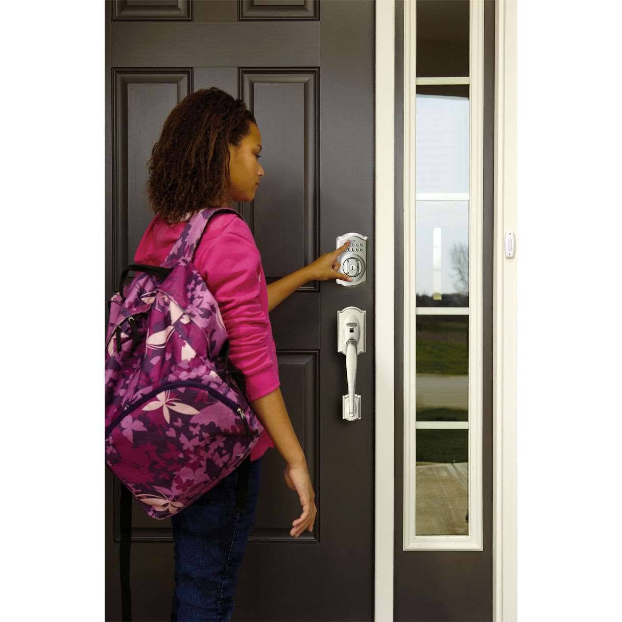 Satin Nickel Keypad Electronic Deadbolt Y41217