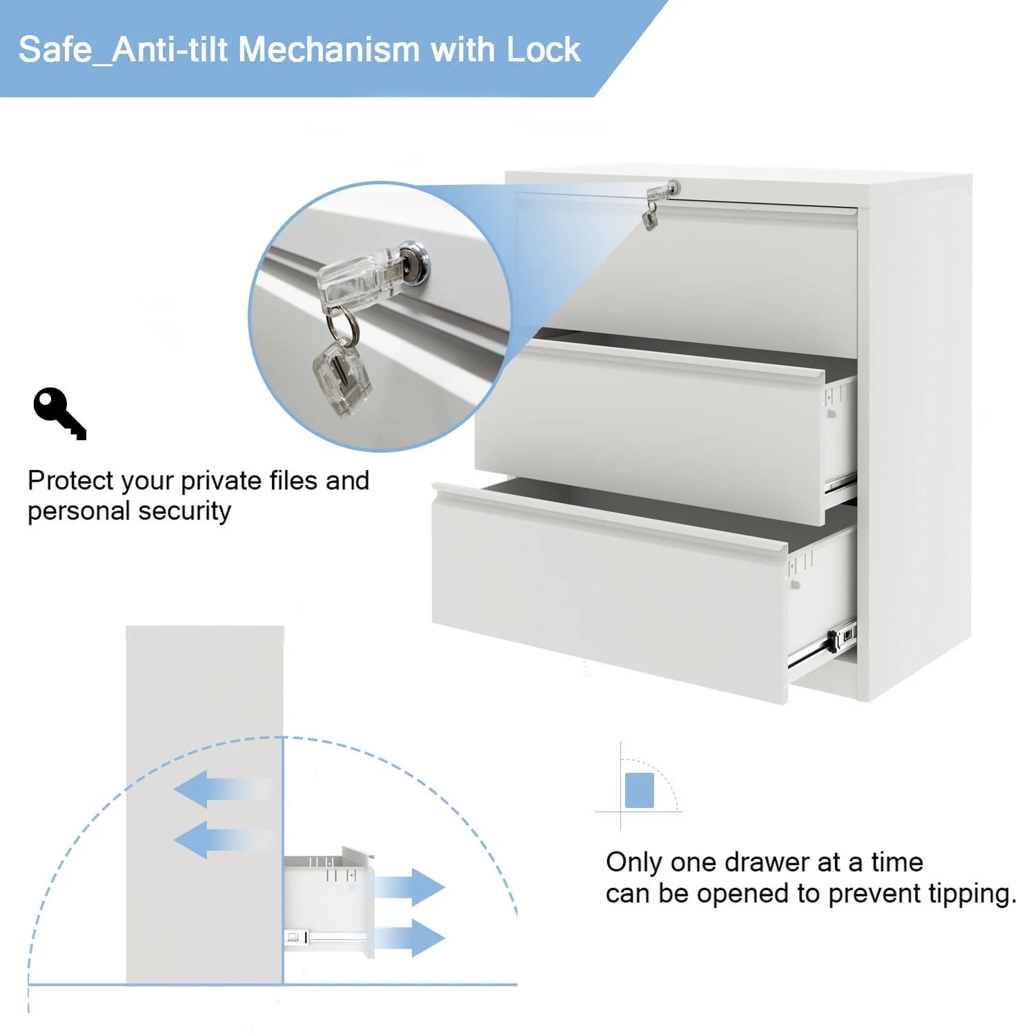 4 Drawer Metal File Cabinet with Lock N6217