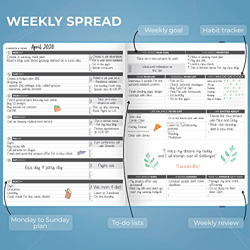Black Weekly & Monthly Life Planner 8.5x11″ X89494