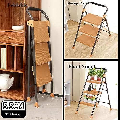 3 Step Folding Ladder with Non-Slip Pedals P6691