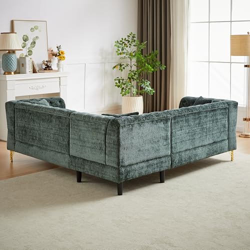 81.5" Chenille L-Shaped 5-Seater Sectional Sofa with 3 Cushions (Gray) H218284
