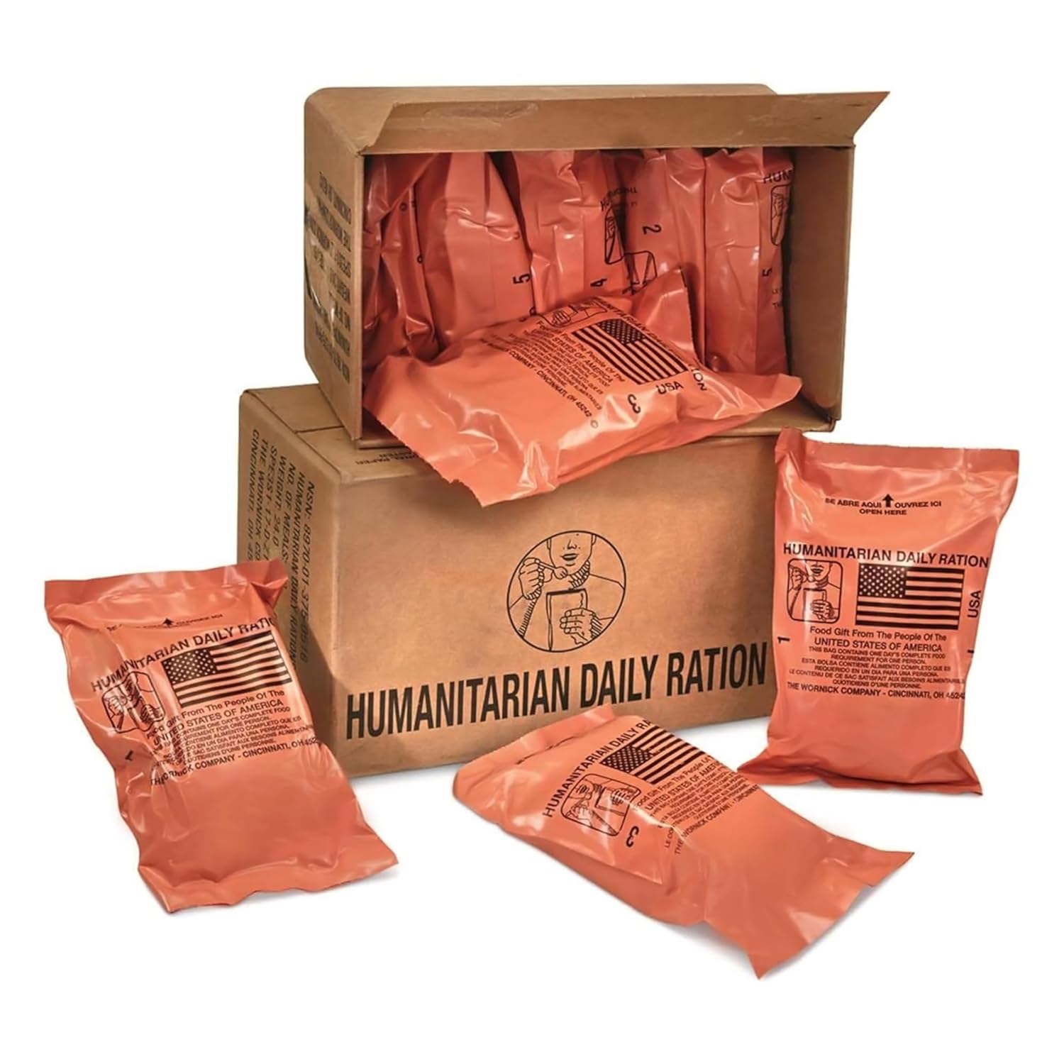 MRE 1 case of 10 pack/ 20 Humanitarian Meals Ready to Eat R795245