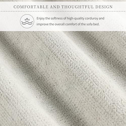 Beige Convertible Sleeper Sofa Bed with Pullout Bed T92457
