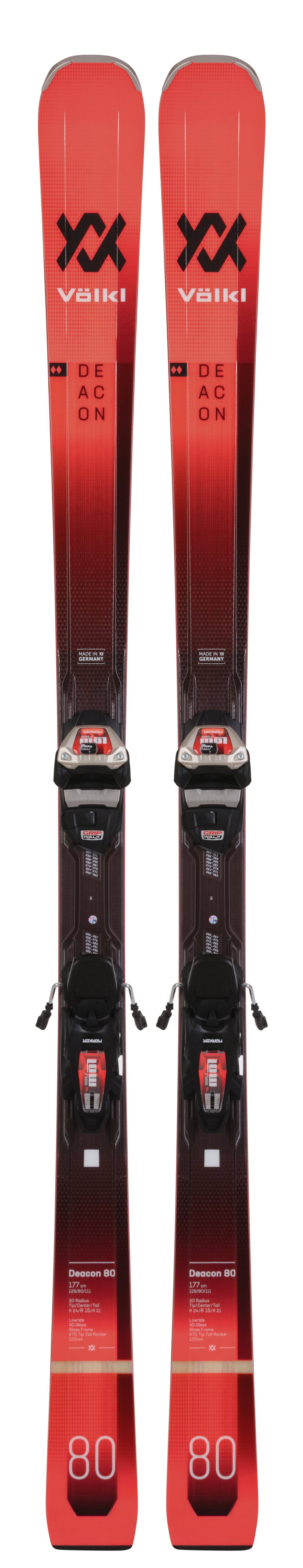 2021 Volkl Deacon 80 Skis with Lowride XL 13 FR Bindings - 182 J748236