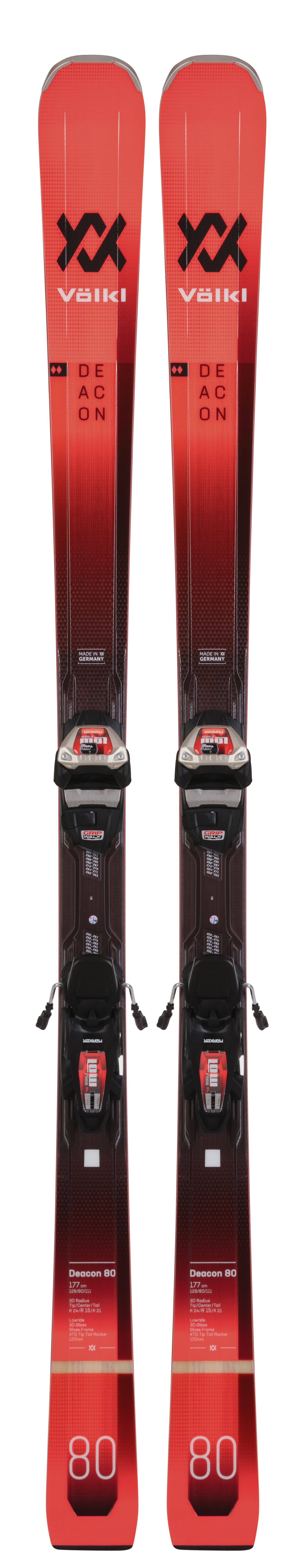 2021 Volkl Deacon 80 Skis with Lowride XL 13 FR Bindings - 182 J748236