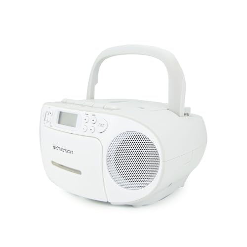 Black Portable CD Cassette Boombox with AM FM Radio J2736
