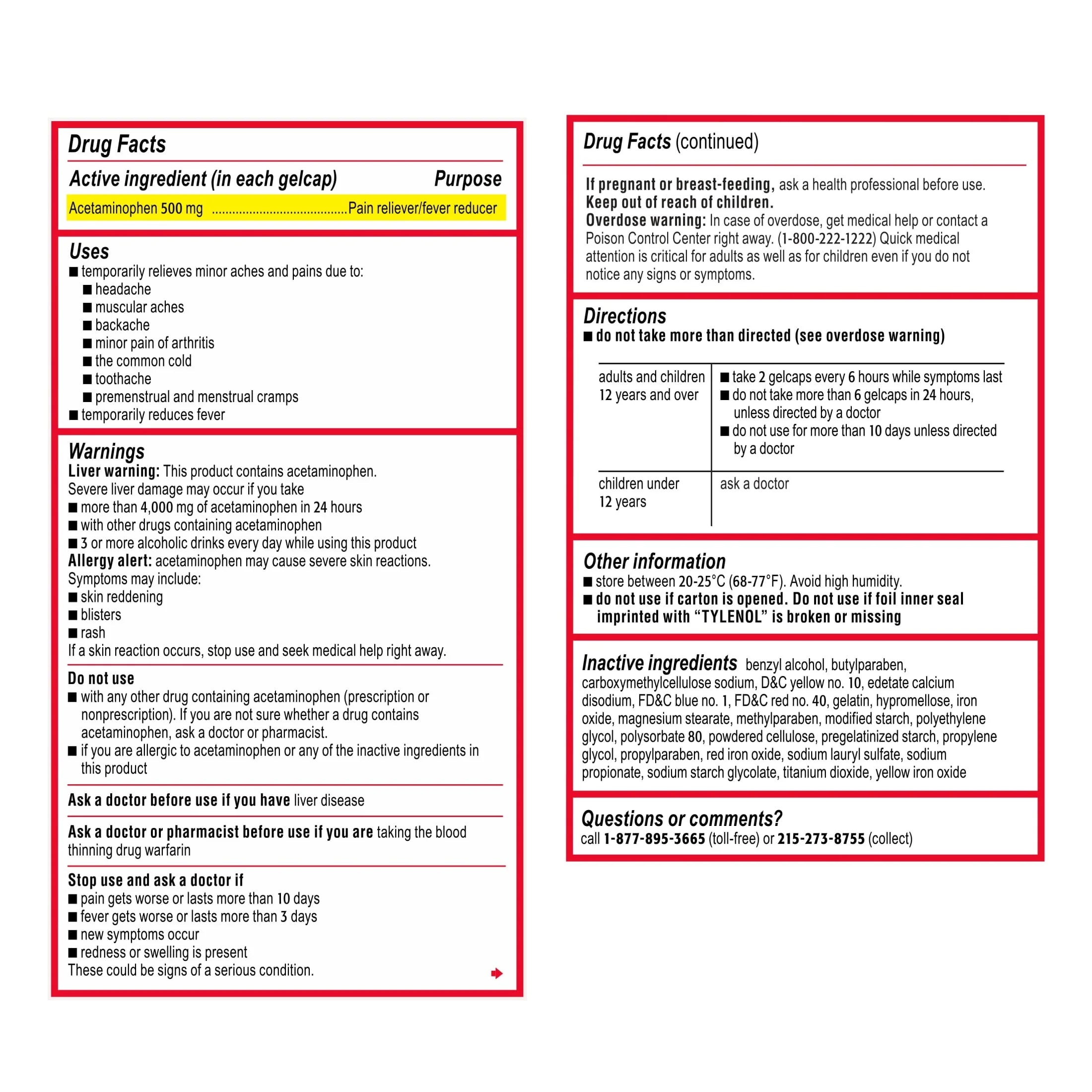 Extra Strength Acetaminophen Rapid Release Gels, 100 ct T5094