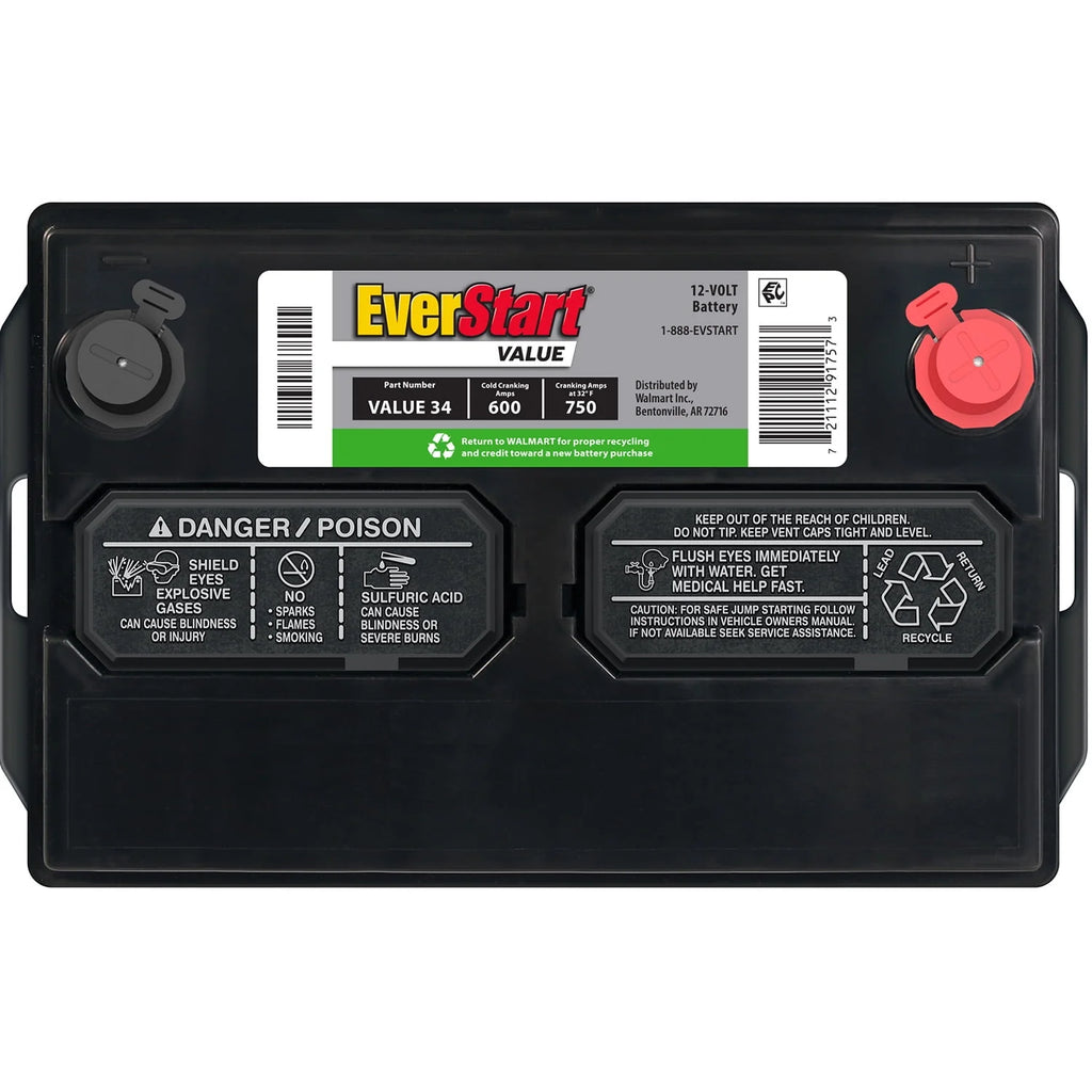 Group Size 34 12 Volt 600 CCA Lead Acid Automotive Battery N910