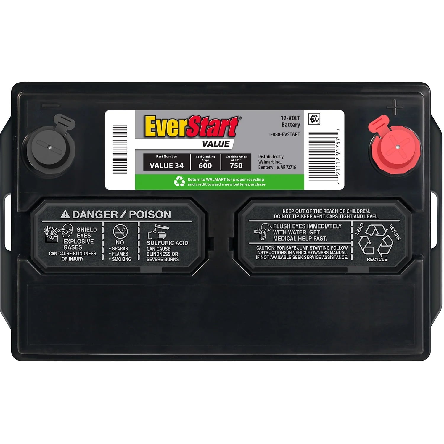 Group Size 34 12 Volt 600 CCA Lead Acid Automotive Battery N910