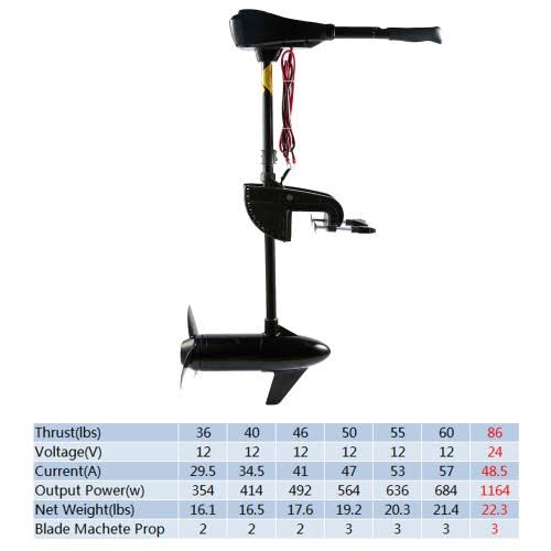 86lbs Thrust Electric Trolling Motor 28 inch Shaft U705