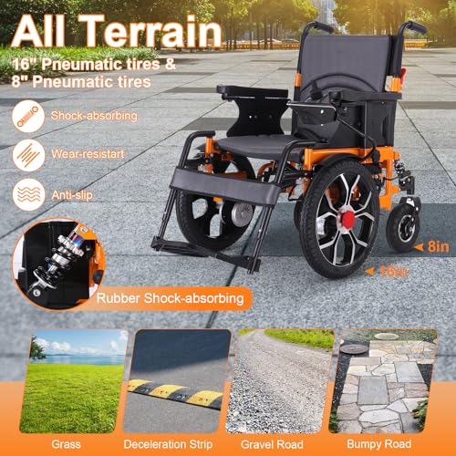 Foldable Electric Wheelchair with Dual Motor, Supports up to 330 lbs E10804