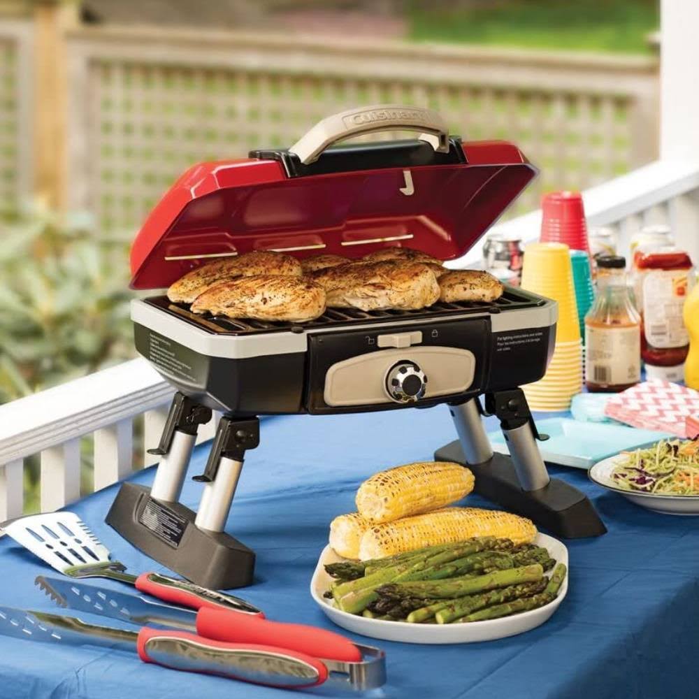 Red Portable Tabletop Gas Grill F525388