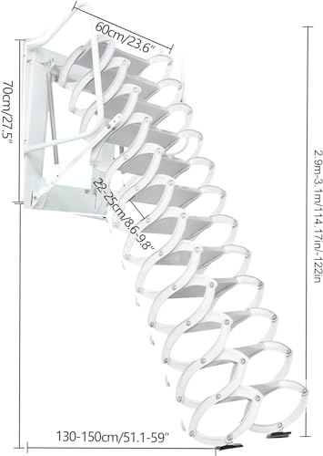 12 Steps Al-Mg Alloy Telescopic Attic Ladder Y81003