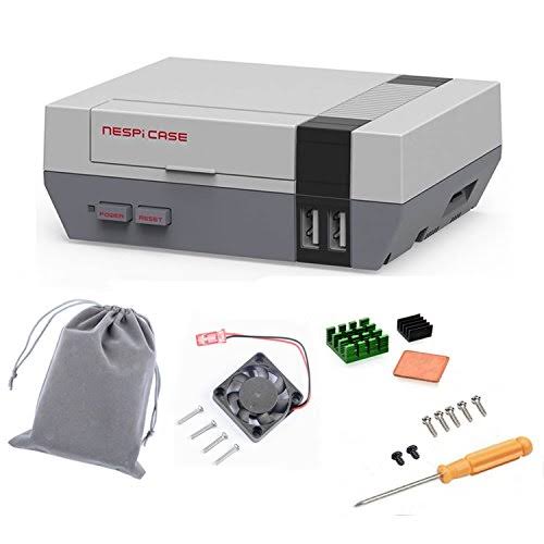 NESPi Case Plus with Power Button, Cooling Fan, Heatsinks, and Flannel Bag I749999