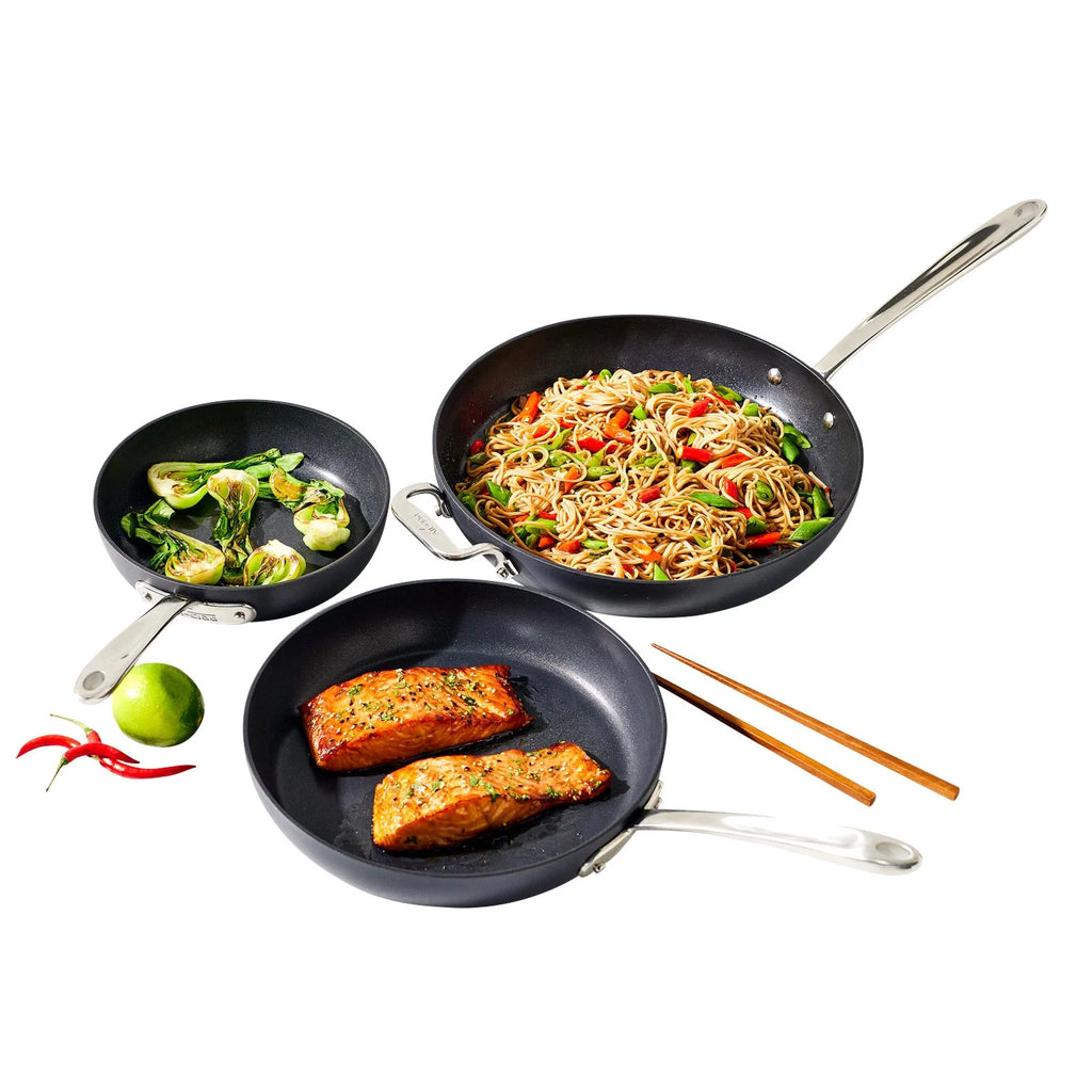 3 Piece Hard-Anodized Fry Pan Set N8412