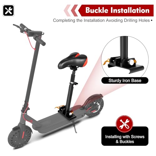 Foldable Adjustable Universal Scooter Seat Replacement with PU Cushion Aluminum Rod R225