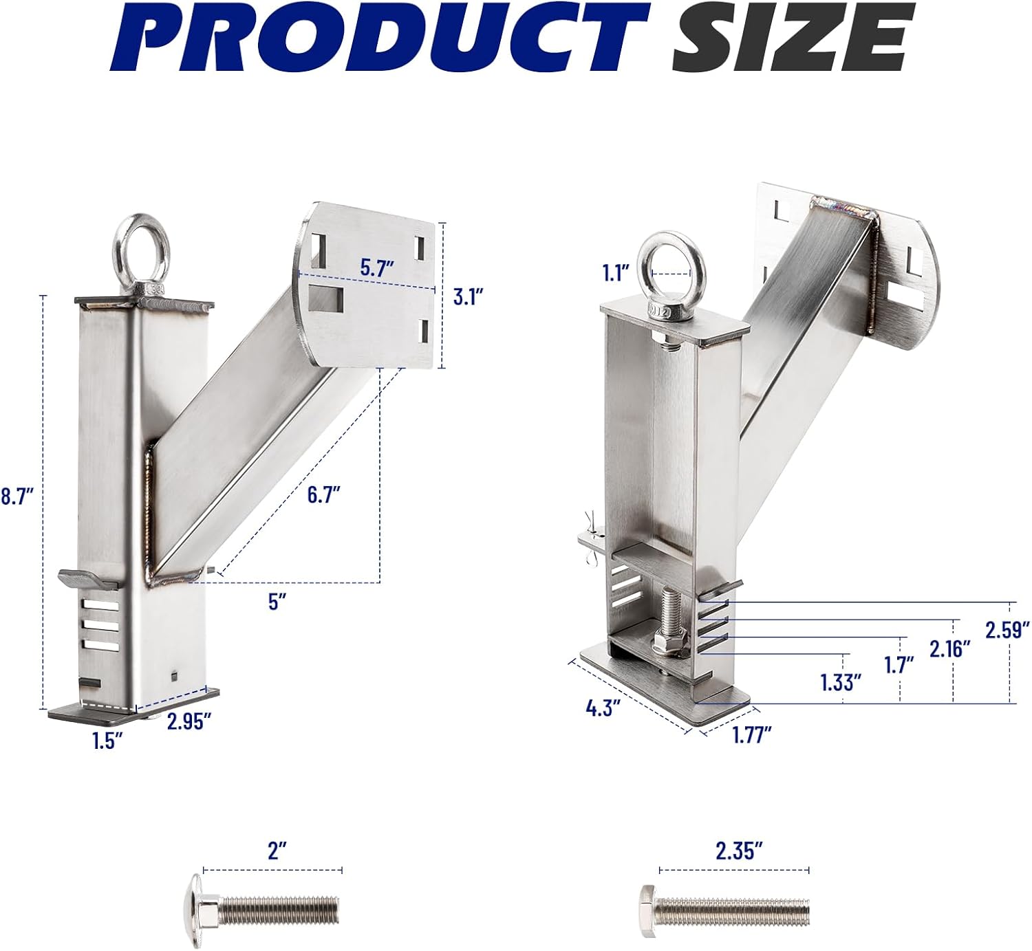 Stake Pocket Spare Tire Carrier Mount for 4, 5, 6 Lugs Trailer Wheels C794410