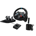 Black Leather Racing Wheel and Floor Pedals B724