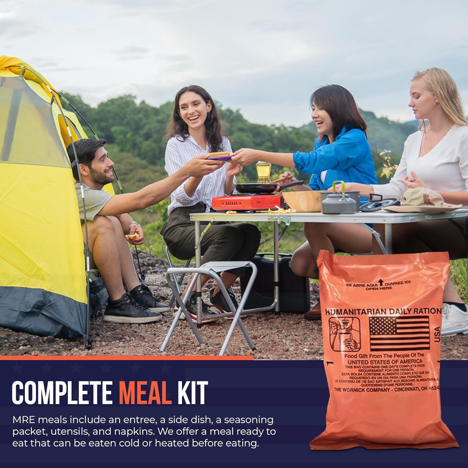 MRE 1 case of 10 pack/ 20 Humanitarian Meals Ready to Eat R795245