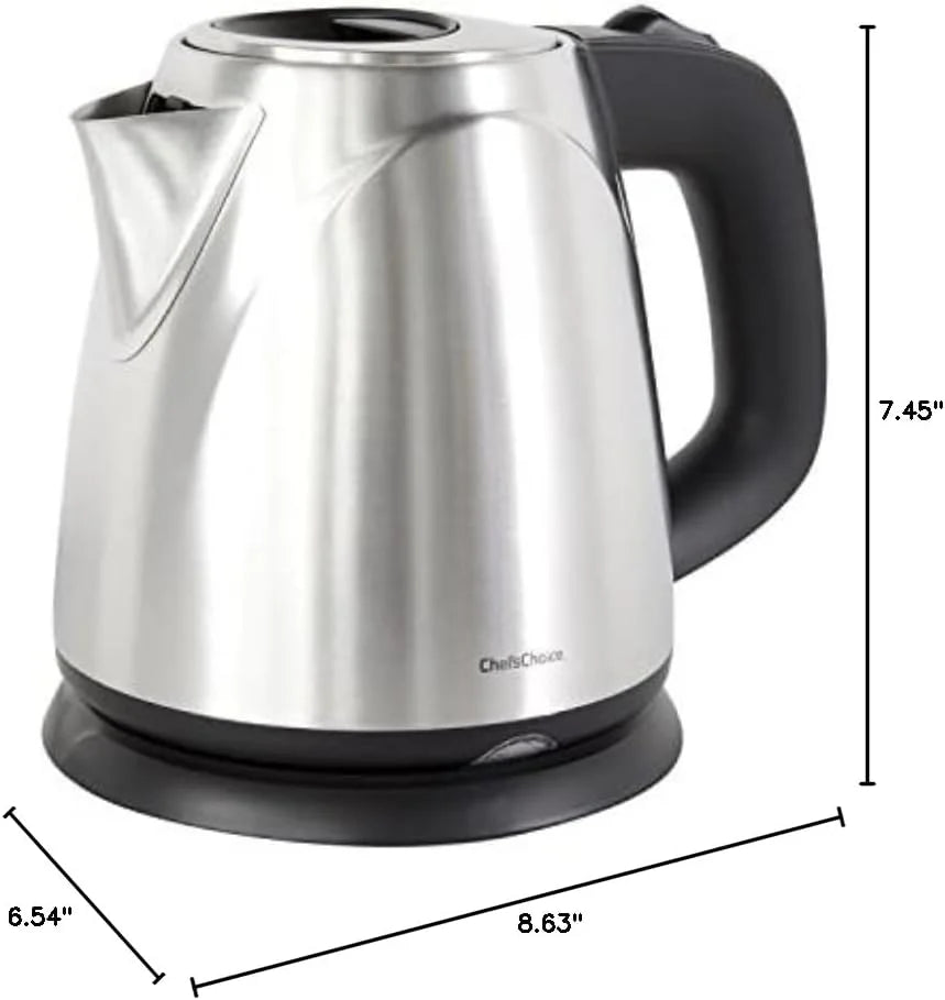 Cordless Compact Electric Kettle in Brushed Stainless Steel, 1-Liter, Silver X468516