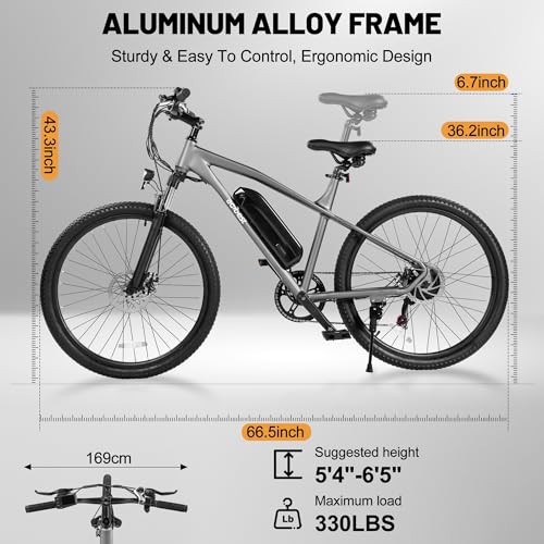 27.5" Peak 750W Electric Mountain Bike with Fork Suspension N695